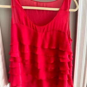 Express women’s ladies ruffled tiered tank top camisole large fuchsia